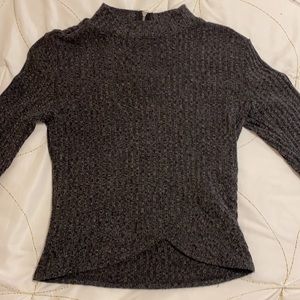 Dark grey ribbed turtleneck